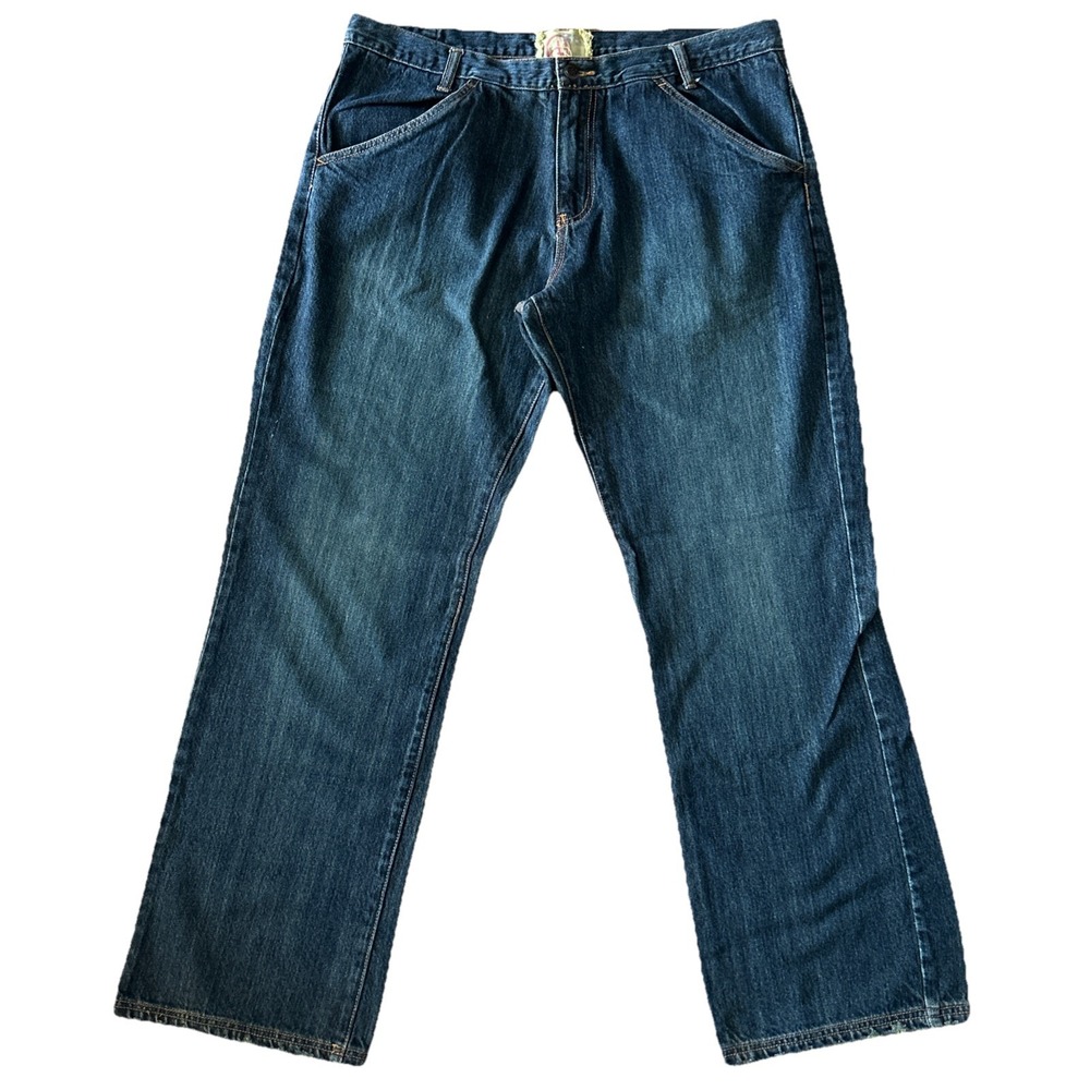 Chor Y2K Blue Jeans Midrise Straight Leg Grunge Vintage Size 38